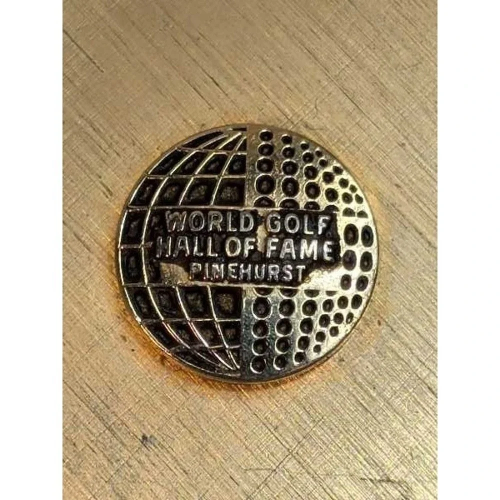 World Golf Hall of Fame Money Clip Pinehurst Brass Globe Vintage Accessory
